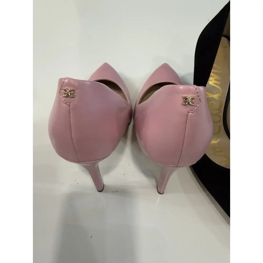 Women's Sam Edelman Hazel Pumps Baltic Black Suede Pink Lot Of 2 Size 11 NWOB